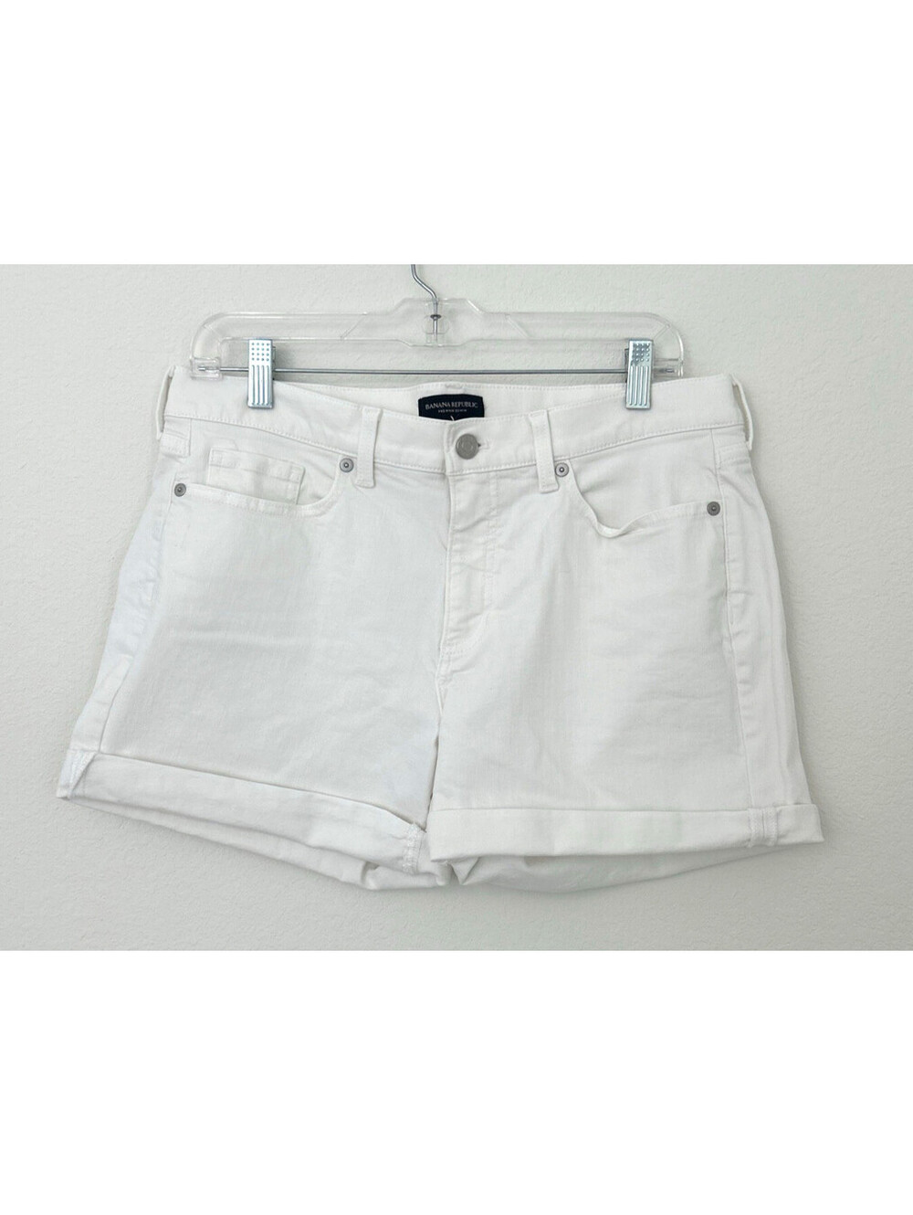 Banana Republic Women's White Jean Denim Shorts Size 10 Petite 10P